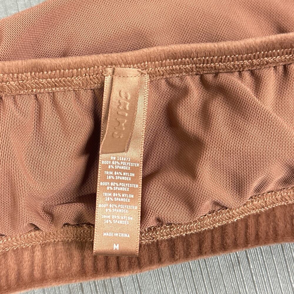 SKIMS Velour Stretch Bandeau Bralette Sienna Brown Small Strapless Lounge Top - Picture 6 of 6